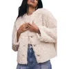 Mint Velvet Faux Fur Jacket In White