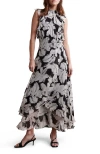 Mint Velvet Feather Print Midi Dress