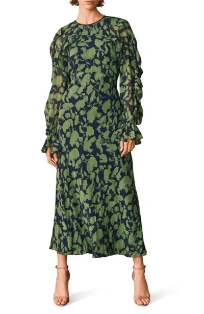 Mint Velvet Floral Maxi Dress In Green