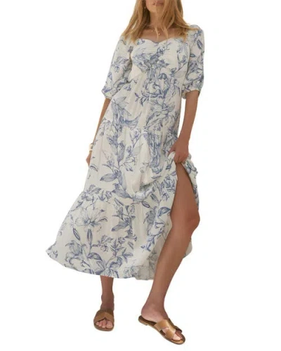 Mint Velvet Floral Print Dropped Waist Maxi Dress In Multi