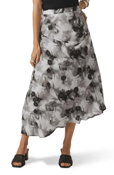 Mint Velvet Floral Print Midi Skirt In Brown