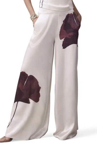Mint Velvet Floral Print Satin Trouser In Multi