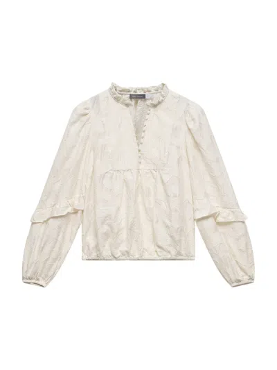 Mint Velvet Jacquard Blouse In Cream