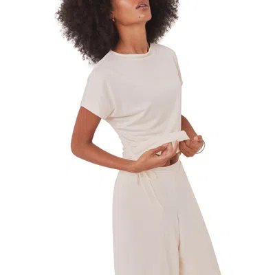 Mint Velvet Jersey Ruched Tie Detail Top In White