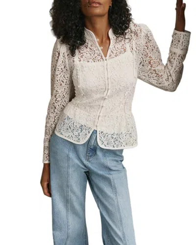 Mint Velvet Lace Military Blouse In Multi