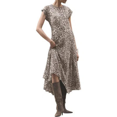 Mint Velvet Leopard Print Cap Sleeve Midi Dress In Multi