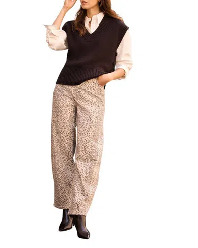 Mint Velvet Leopard Print Tapered Jean In Brown