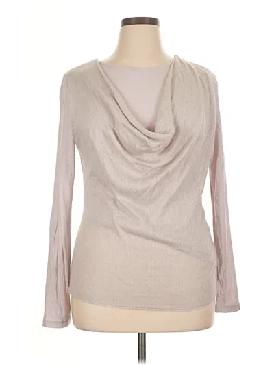 Pre-owned Mint Velvet Long Sleeve Top Tan Cowl Neck Tops