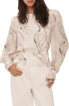 Mint Velvet Marble Print Blouse In White