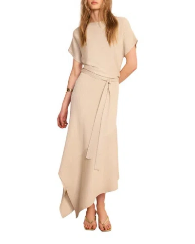 Mint Velvet Metallic Asymmetric Knit Midi Dress In Multi