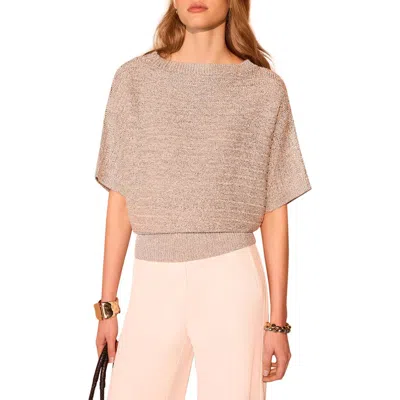 Mint Velvet Metallic Batwing Knit Top In Brown