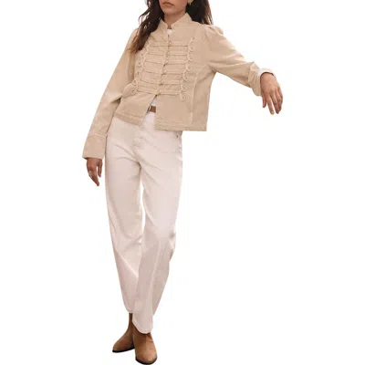 Mint Velvet Military Denim Jacket In Neutral
