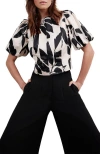 Mint Velvet Neutral Palm Print Top In White