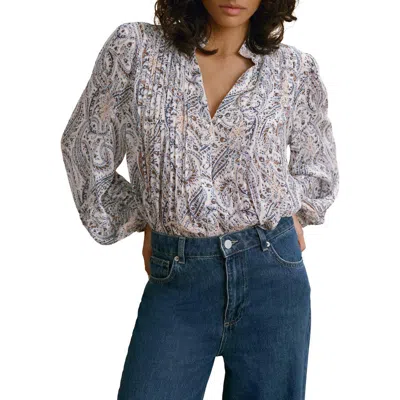 Mint Velvet Paisley Print Blouse In Brown