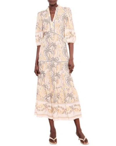 Mint Velvet Palm Print Maxi Dress In Neutral