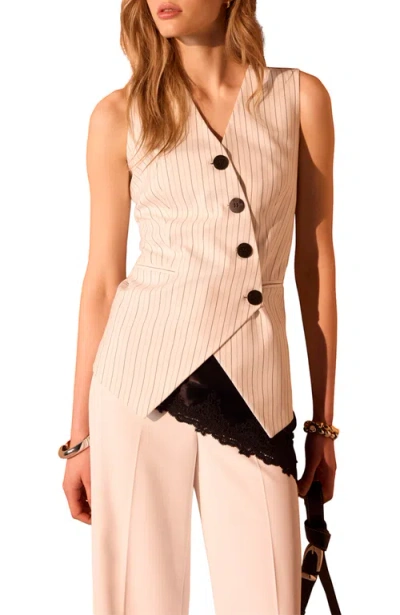 Mint Velvet Pinstripe Asymmetric Waistcoat In Multi