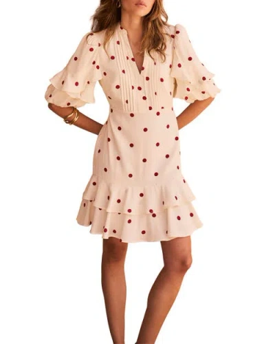 Mint Velvet Polka Dot Mini Dress In Pink