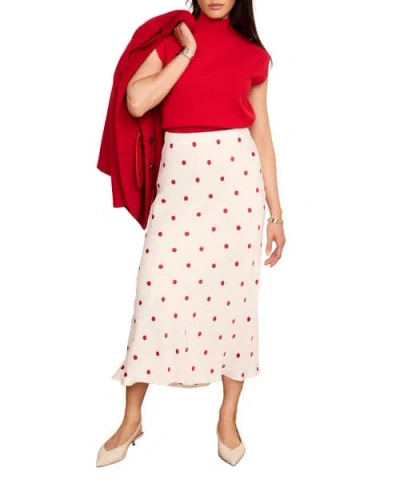 Mint Velvet Polka Dot Slip Skirt In Red