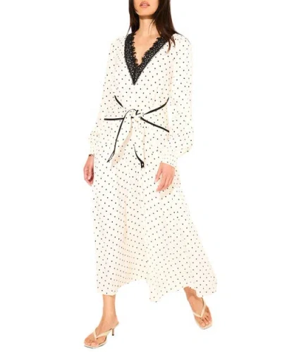 Mint Velvet Polka Dot Tie Maxi Dress In Neutral
