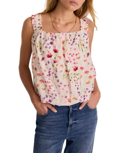 Mint Velvet Print Bubble Hem Top In Multi