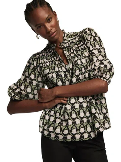Mint Velvet Print Cotton Blouse