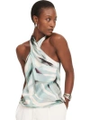 Mint Velvet Print Satin Halter Top