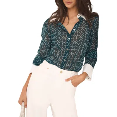 Mint Velvet Printed Sheer Shirt In Multi