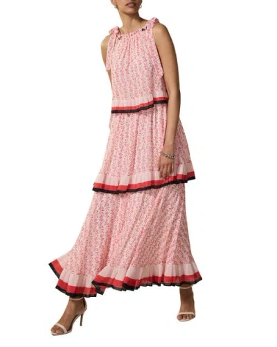 Mint Velvet Printed Tiered Midaxi Dress In Pink