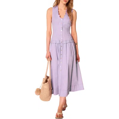 Mint Velvet Ramie Drop Waist Maxi Dress In Purple
