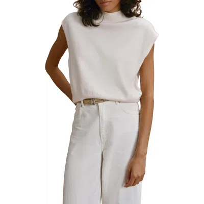 Mint Velvet Relaxed Mock Neck Knit Top In White