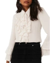 Mint Velvet Ruffle Detail Shirt In White