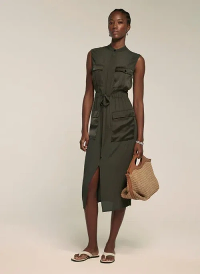 Mint Velvet Satin Mix Utility Shirt Dress