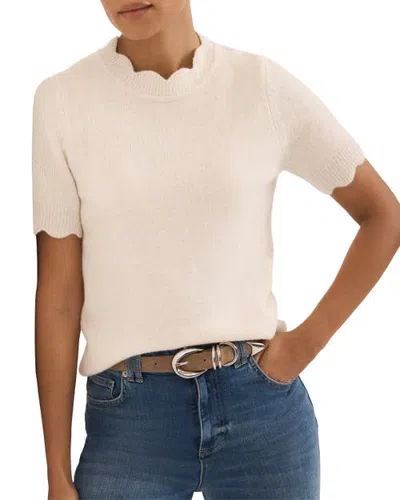 Mint Velvet Scallop Knit Top In Gold