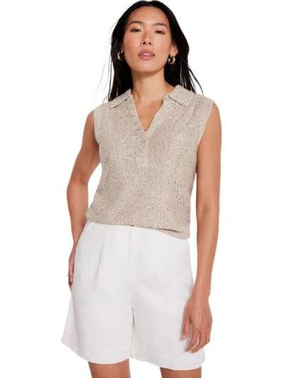 Mint Velvet Sequin Polo Top