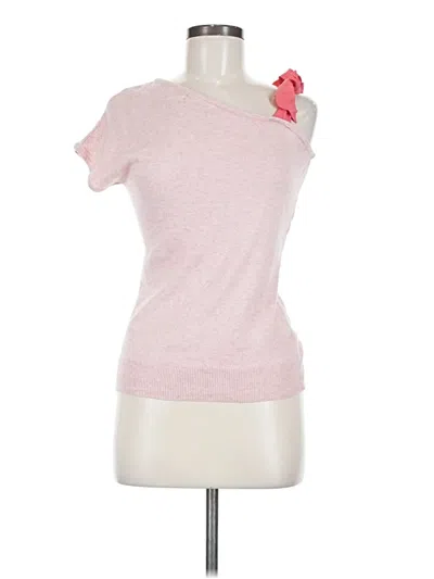 Pre-owned Mint Velvet Short Sleeve Top Pink One Shoulder Neckline Tops