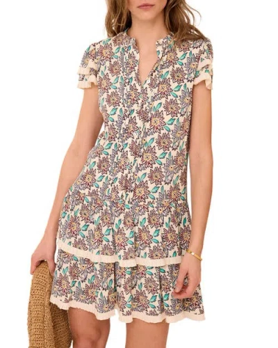 Mint Velvet Soft Petal Ruffle Mini Dress In Burgundy