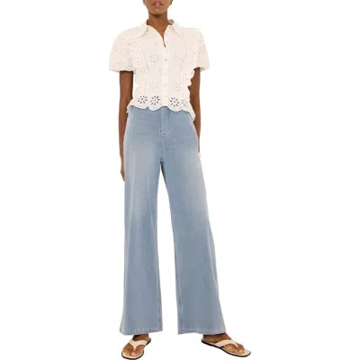 Mint Velvet Stretch Denim Wide Leg Travel Jeans In Blue