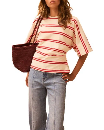 Mint Velvet Striped Batwing T-shirt In Multi