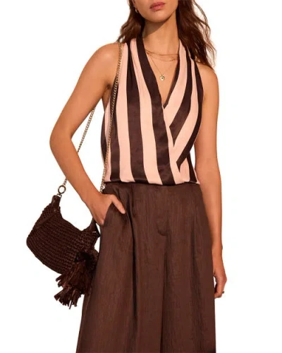Mint Velvet Striped Wrap Top In Multi