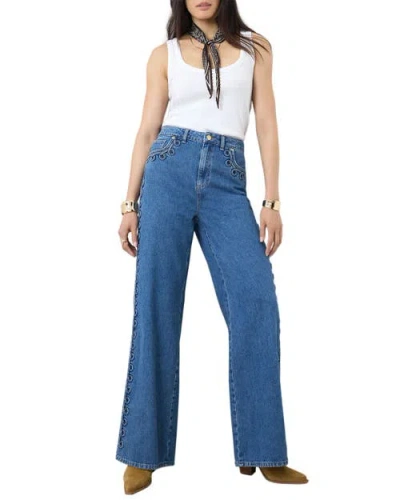 Mint Velvet Swirl Detail Wide Jeans In White