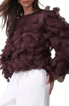 Mint Velvet Textured Disc Top In Burgundy