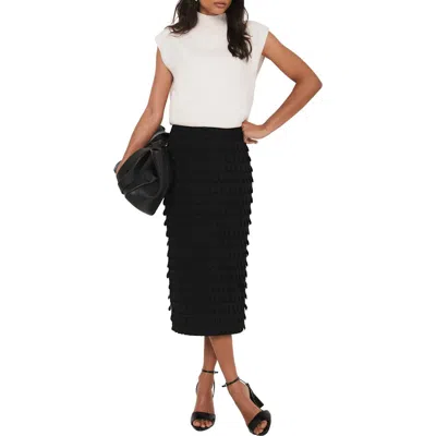 Mint Velvet Textured Pencil Skirt In Multi