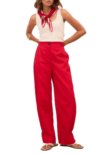 Mint Velvet Wide Leg Utility Trousers In Red
