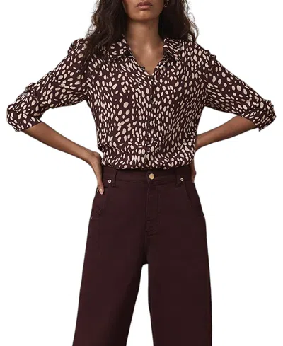 Mint Velvet Women's Animal Print Shirt In Brown