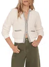 Mint Velvet Boucle Bomber Jacket In White