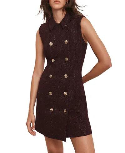 Mint Velvet Boucle Mini Shift Dress In Brown