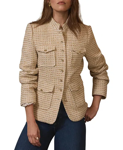 Mint Velvet Women's Boucle Pocket Detail Jacket In Neutral