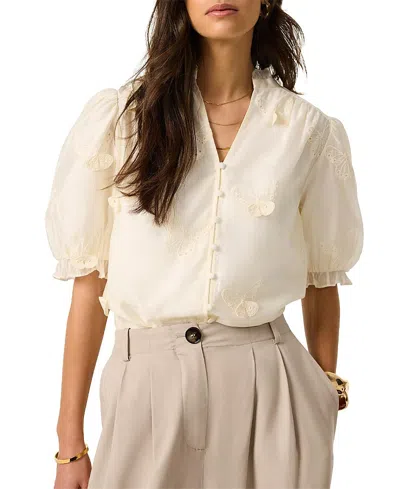 Mint Velvet Butterfly Detail Blouse In White