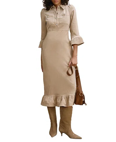 Mint Velvet Women's Corduroy Midi Dress In Brown