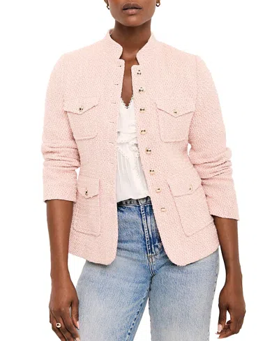Mint Velvet Women's Cotton Blend Boucle Jacket In Pink